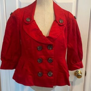NWT Anthropologie FLOREAT red jacket women’s 8